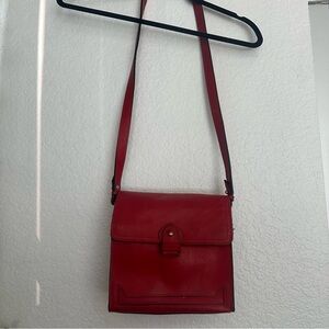 Zara red leather bag